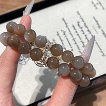 Load image into Gallery viewer, 036 Milk Tea Moonlight Bracelet | Soft White Rabbit Hair Beads for Calm &amp; Sweet Vibes