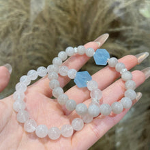 Load image into Gallery viewer, 031 Lucky Aquamarine Crystal Bracelet | Natural Rabbit Fur Stone | Wealth &amp; Love Energy