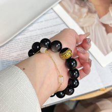 Load image into Gallery viewer, 033 Silver Obsidian Pixiu Bracelet | Wealth &amp; Protection Energy
