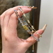 Load image into Gallery viewer, 027 Golden Hair Crystal Double Fortune Bracelet | Twin Chain for Wealth &amp; Luck